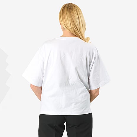 Tjc Cotton Knitted Tee (Size - 16) - White