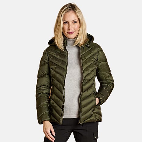 Emreco Long Sleeve Quilted Jacket (Size 12) - Olive