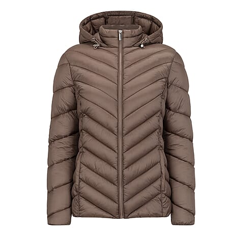 Emreco Long Sleeve Quilted Jacket (Size 12) - Taupe
