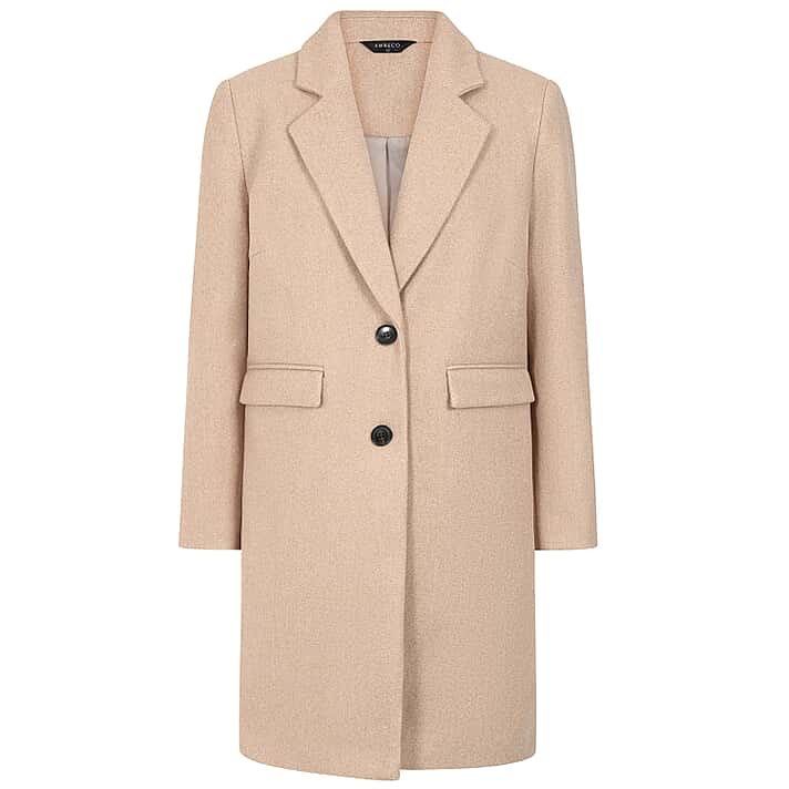 Emreco Single Breasted Revere Collar Coat (Size 18) - Camel