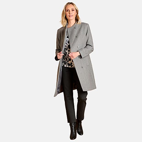 Emreco Smart Wrap Mid-Length Coat (Size 12) - Grey