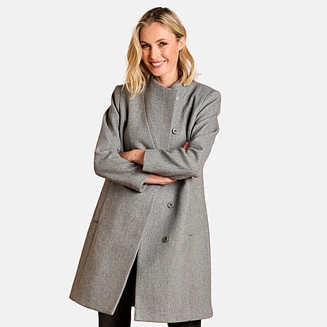 Emreco Smart Wrap Mid-Length Coat (Size 20) - Grey