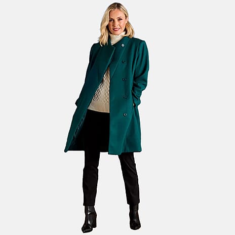 Emreco Smart Wrap Mid-Length Coat (Size 12) - Green
