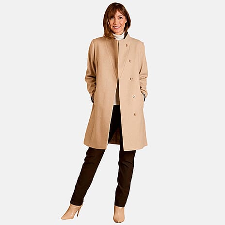 Emreco Smart Wrap Mid-Length Coat (Size 20) - Caramel
