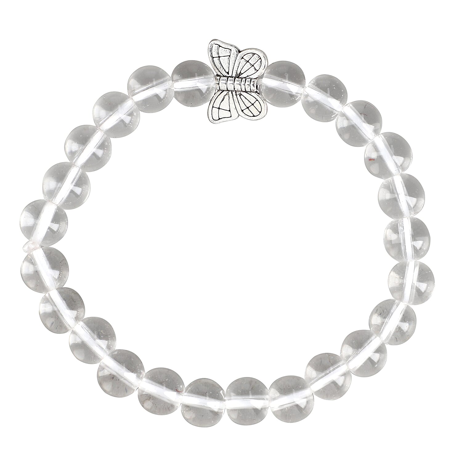 Handcarved Black Obsidian Guardian Angel Figurine Sculpture (Size 8 Cm) & Butterfly Stretchable Bracelet Presented in Velvet Pouch With Gift Card