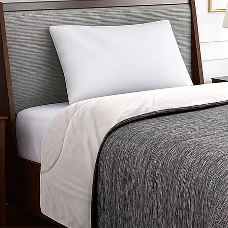 Hush Haven Reversible Two-Tone Patterned Ultra-Cooling Quilt (Size 229X173cm) - Grey