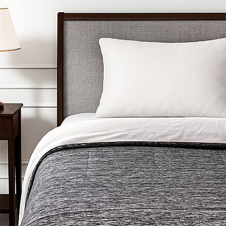 Hush Haven Reversible Two-Tone Patterned Ultra-Cooling Quilt (Size 229X173cm) - Grey