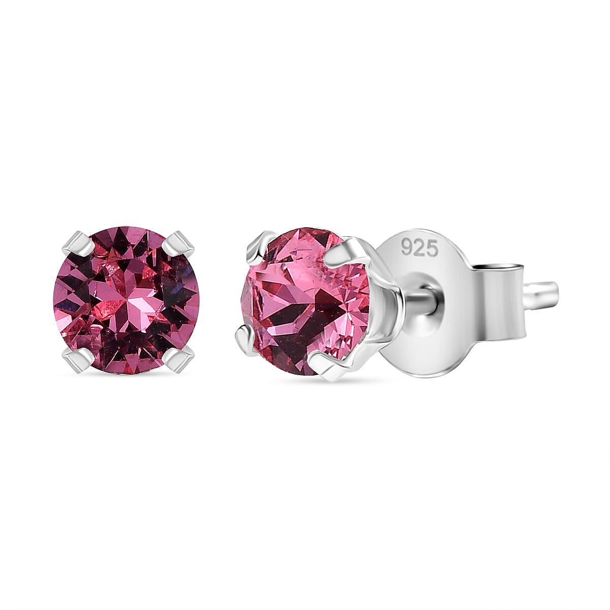 Biggest Close Out Deal- Rose Swarovski Crystal Stud  in Sterling Silver