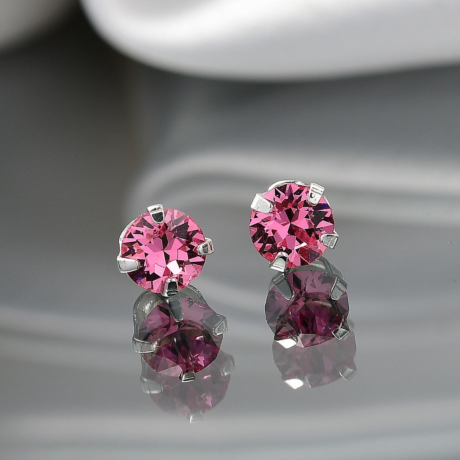 Biggest Close Out Deal- Rose Swarovski Crystal Stud  in Sterling Silver