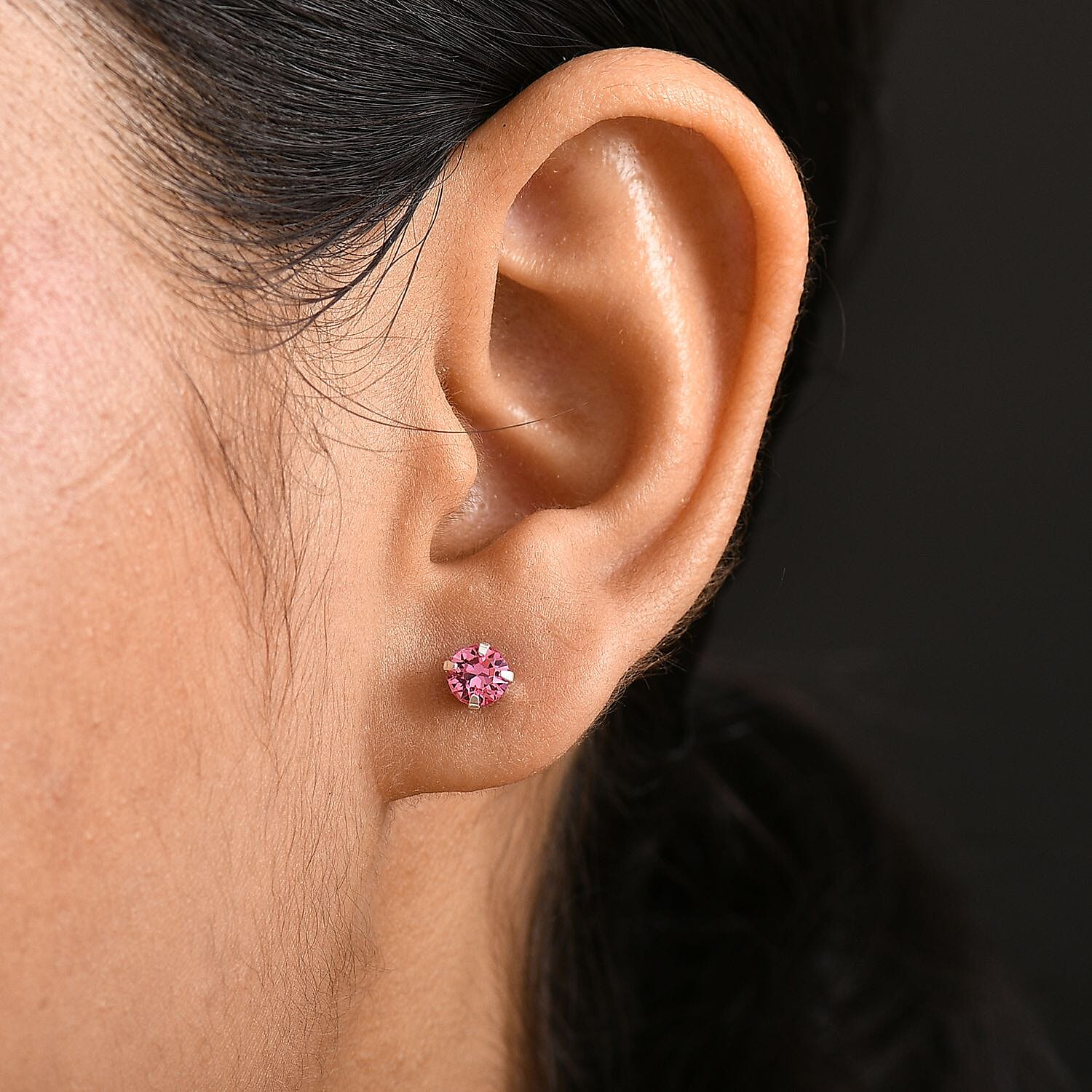 Biggest Close Out Deal- Rose Swarovski Crystal Stud  in Sterling Silver
