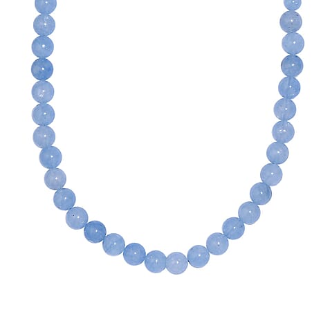 One Time Closeout - Aquamarine Necklace (Size - 18-2 Ext.) in Rhodium Overlay Sterling Silver 170.00 Ct.