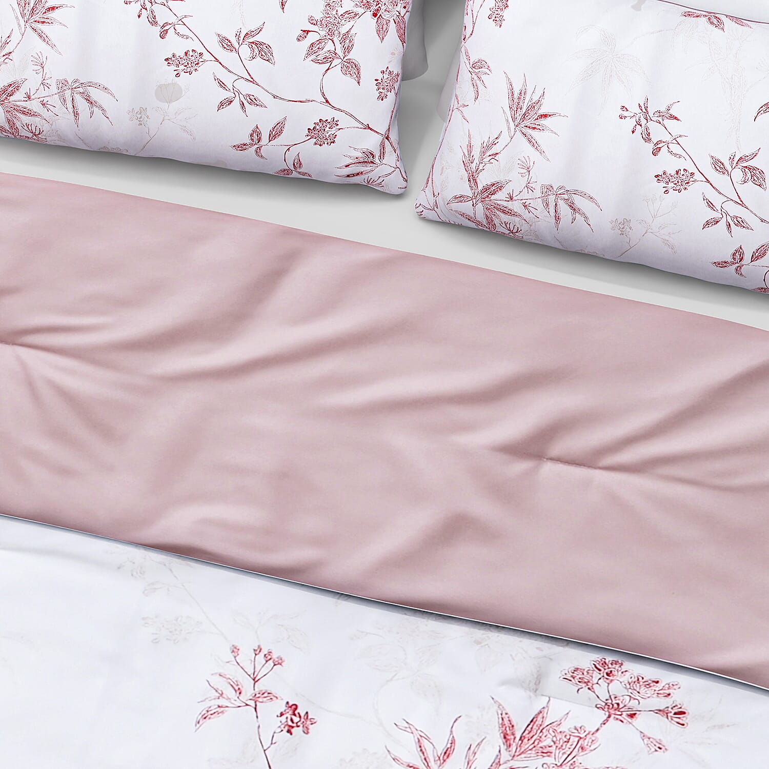 Boutique Bedding Collection - Lightweight Leaf Design Comforter With 2 Pillowcases (Size Double)