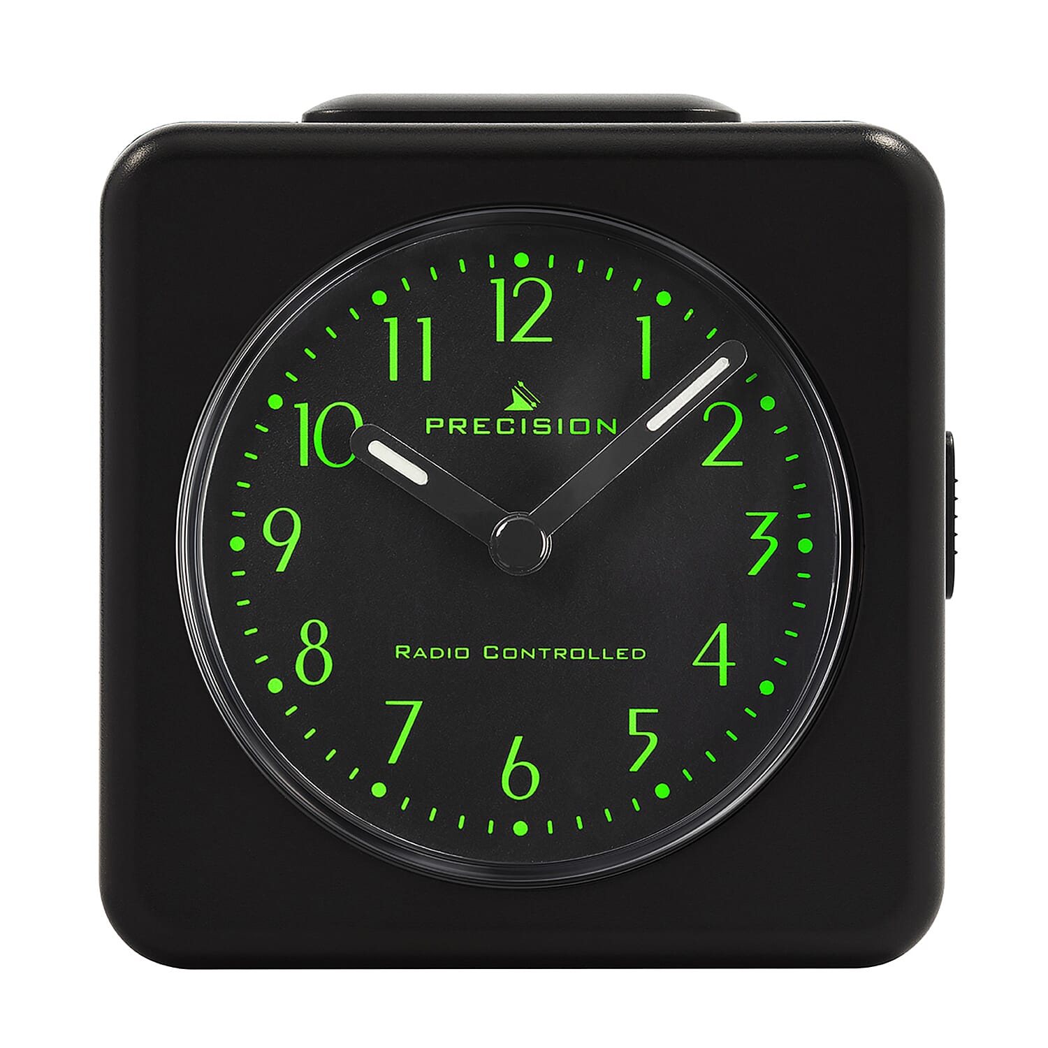 Precision Radio Controlled Alarm Clock - Analog Display with Snooze & Light (AA Battery Not Incl.) - Black