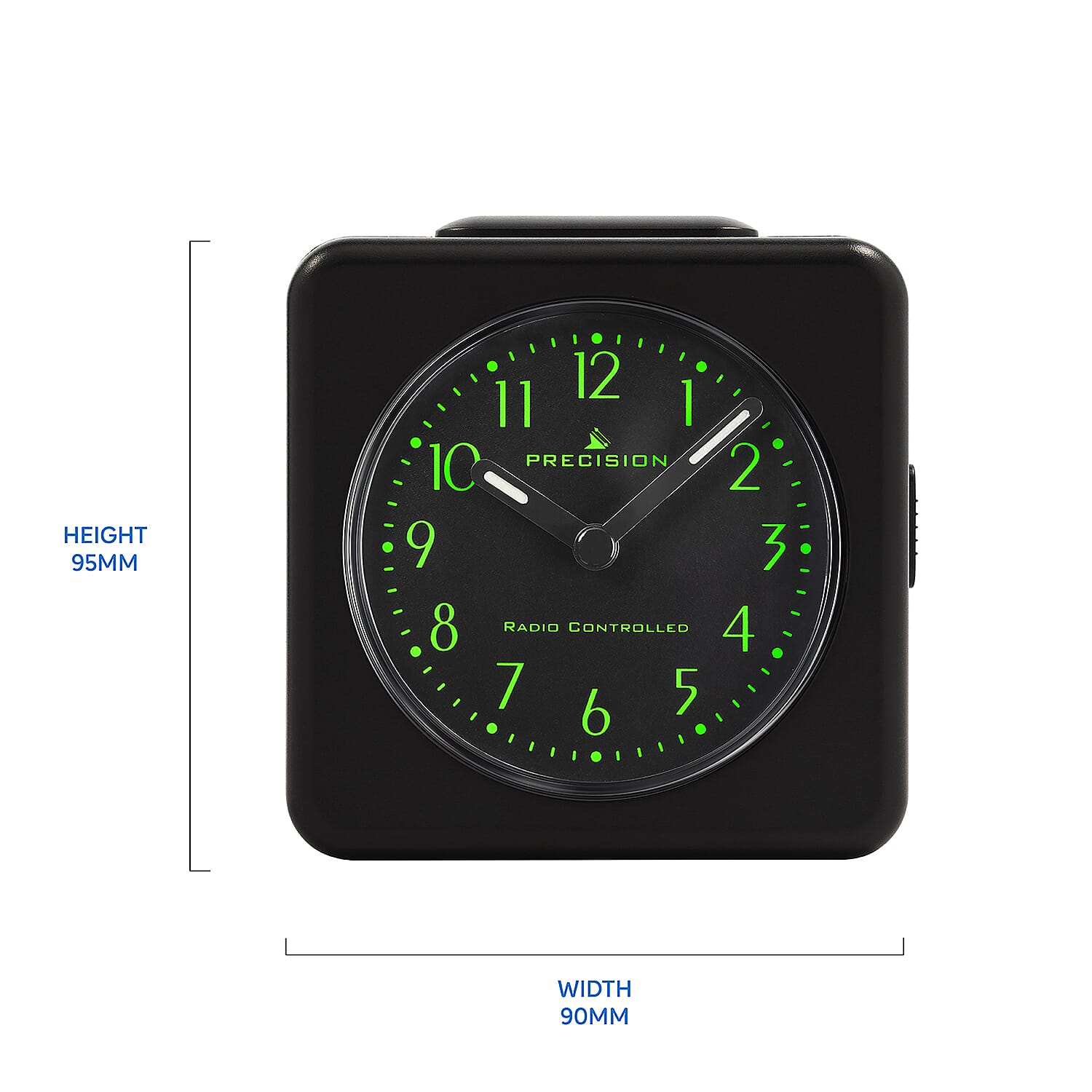 Precision Radio Controlled Alarm Clock - Analog Display with Snooze & Light (AA Battery Not Incl.) - Black