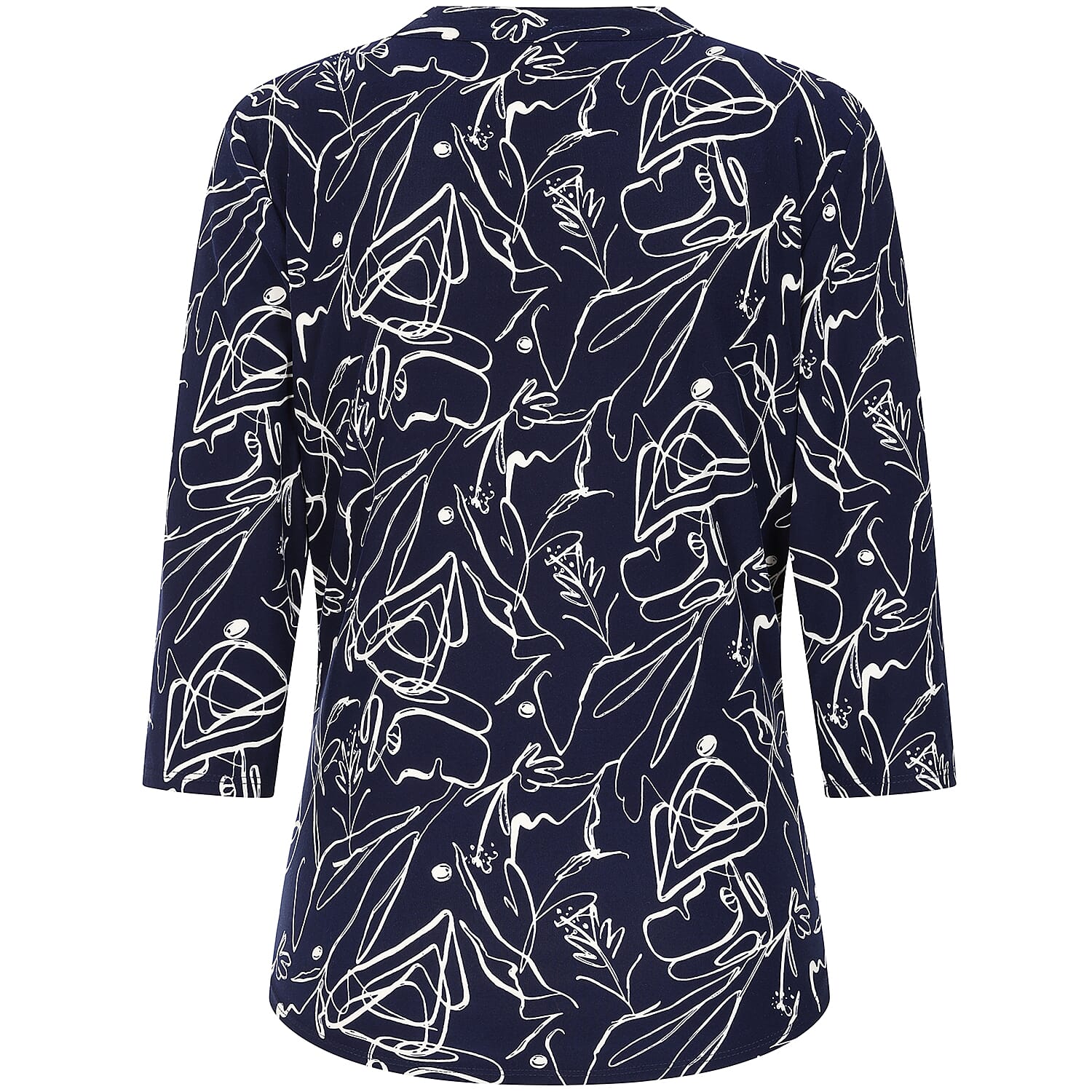 Emreco Long Sleeve Classic Collar Micro-Print Blouse