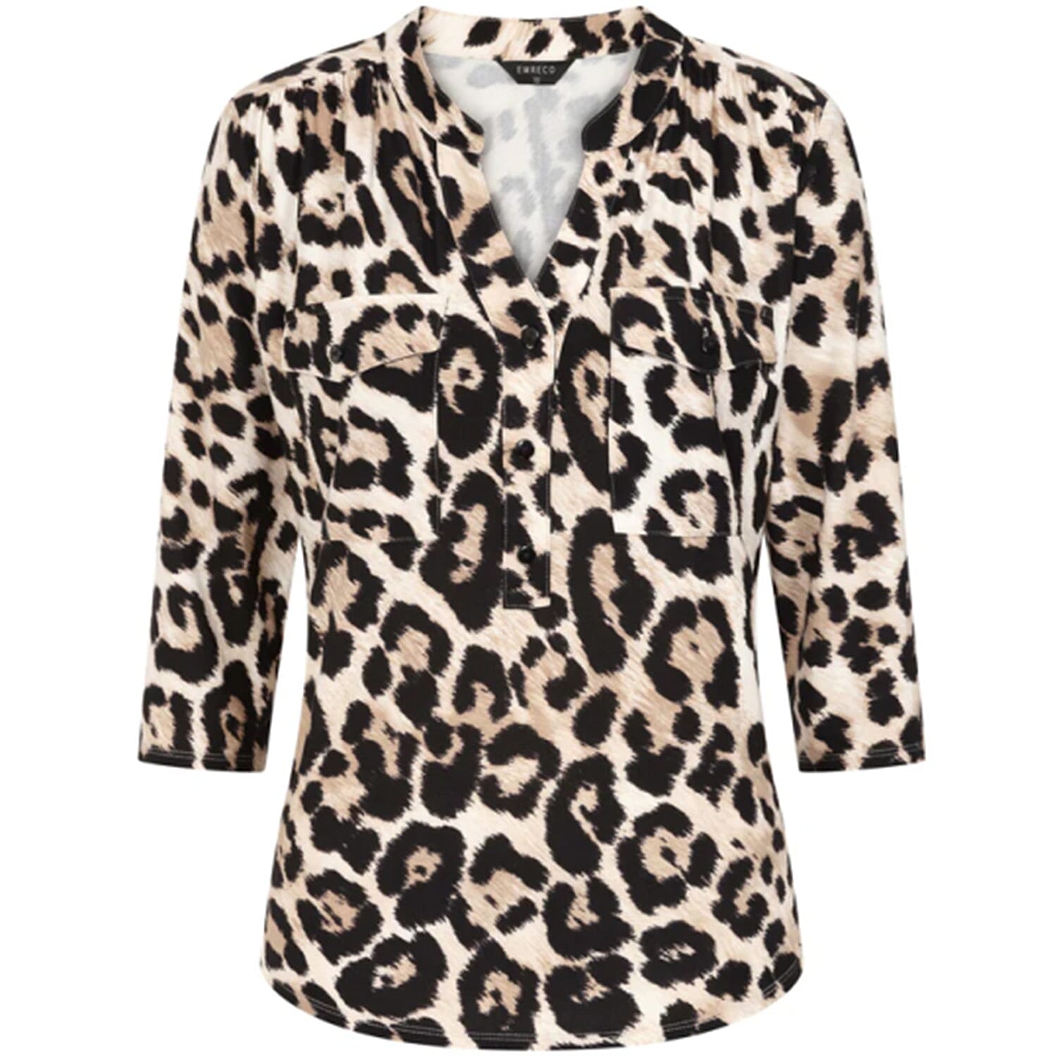 Emreco Mandarin Collar Blouse (Size 20) - Stone