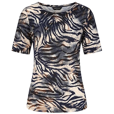 Emreco Animal Print Tee Top (Size 18) - Black