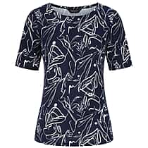Emreco Abstract Print Tee Top (Size 10) - Navy