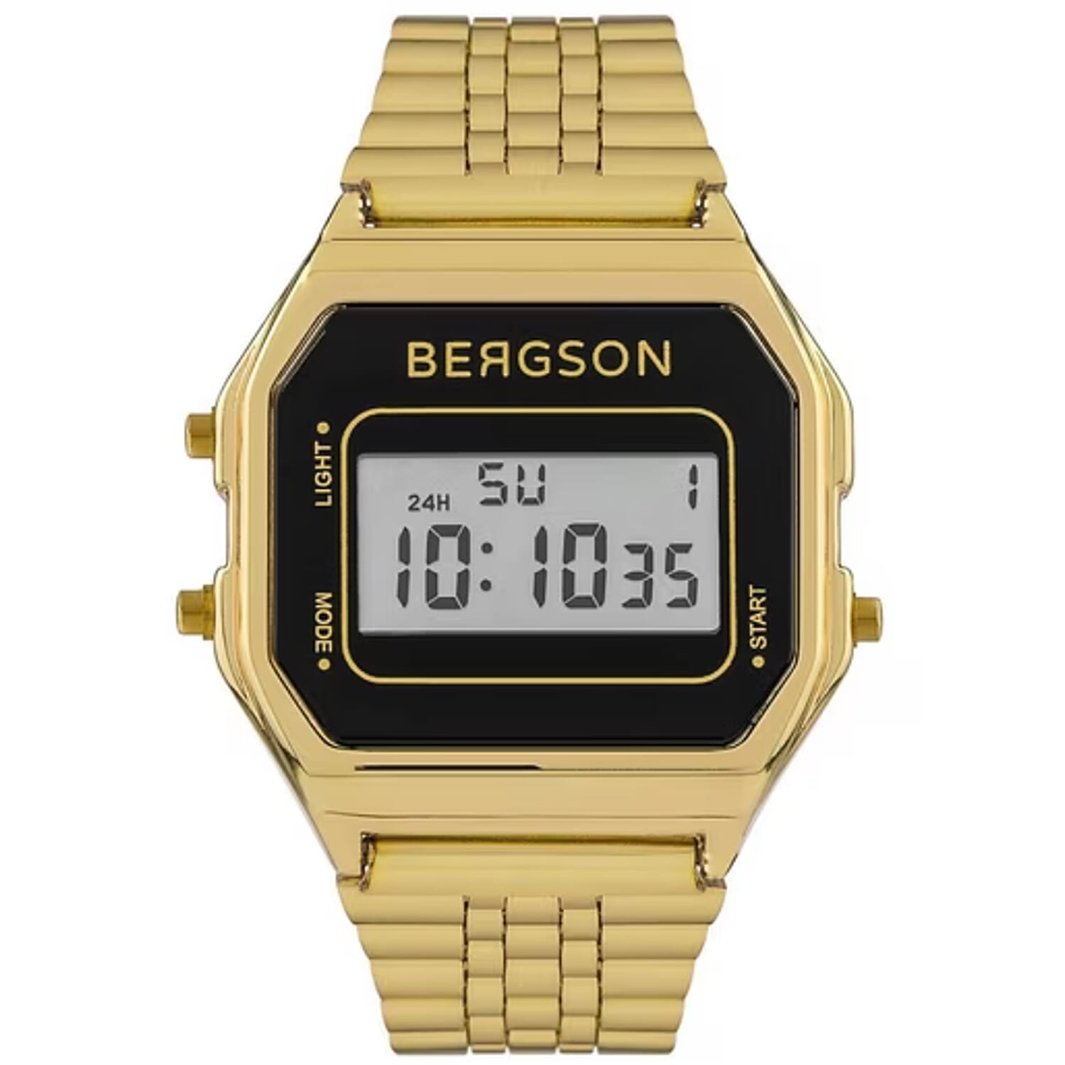 Showstopper of the Day - RETRO Multi Function Digital Vintage Unisex Watch with Golden Strap with alarm and stopwatch