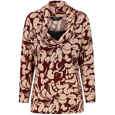 Emreco Cowl Neck Top (Size 16) - Wine