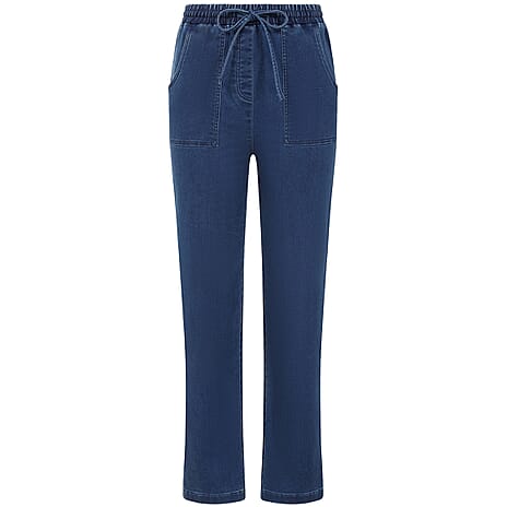 Emreco Stretch Denim Turn Up Trouser (Size 20) - Denim