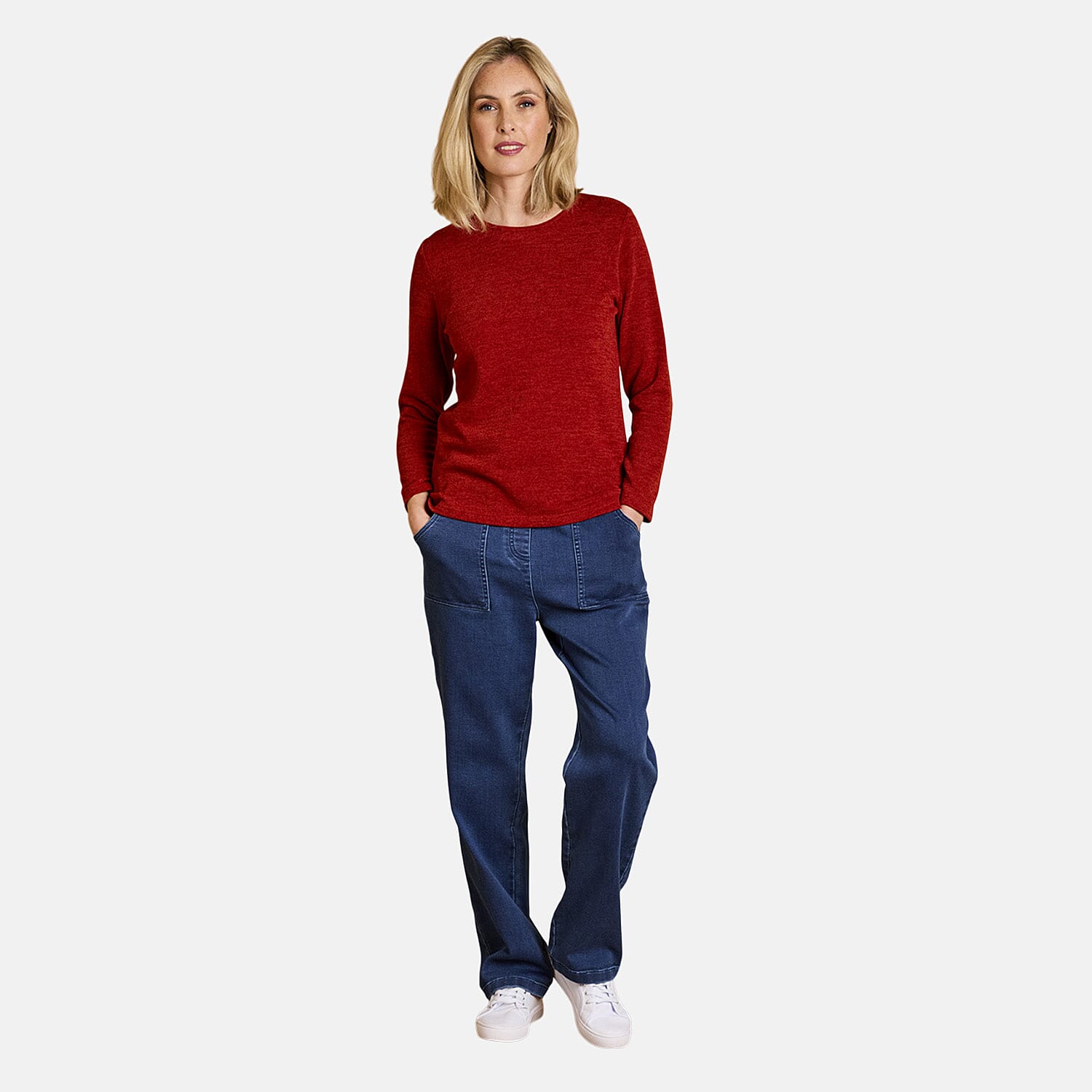 Emreco Stretch Denim Turn Up Trouser (Size 20) - Denim