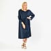 Casual Long Sleeve Sweat Smock Dress (Size - One Size 8-20) - Navy