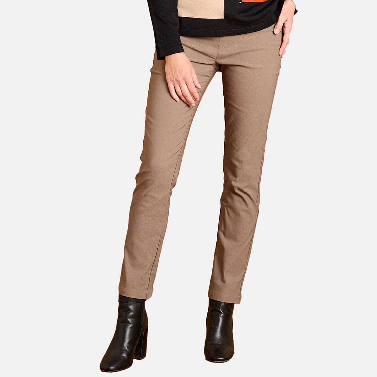 Emreco Fleece Lined Pull On Bengaline Trouser (Size 12) - Stone