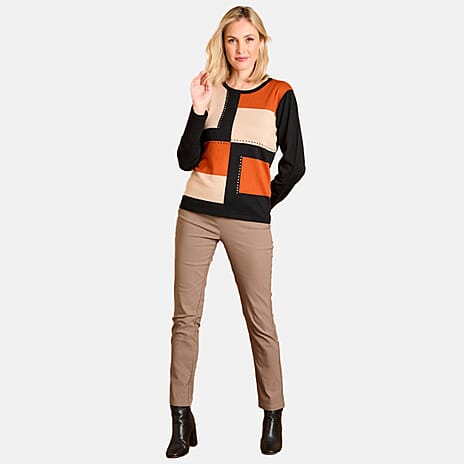 Emreco Fleece Lined Pull On Bengaline Trouser (Size 20) - Stone