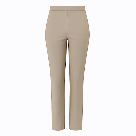 Classic Fleece Lined Pull-On Bengaline Trousers (Size - 12) - Stone