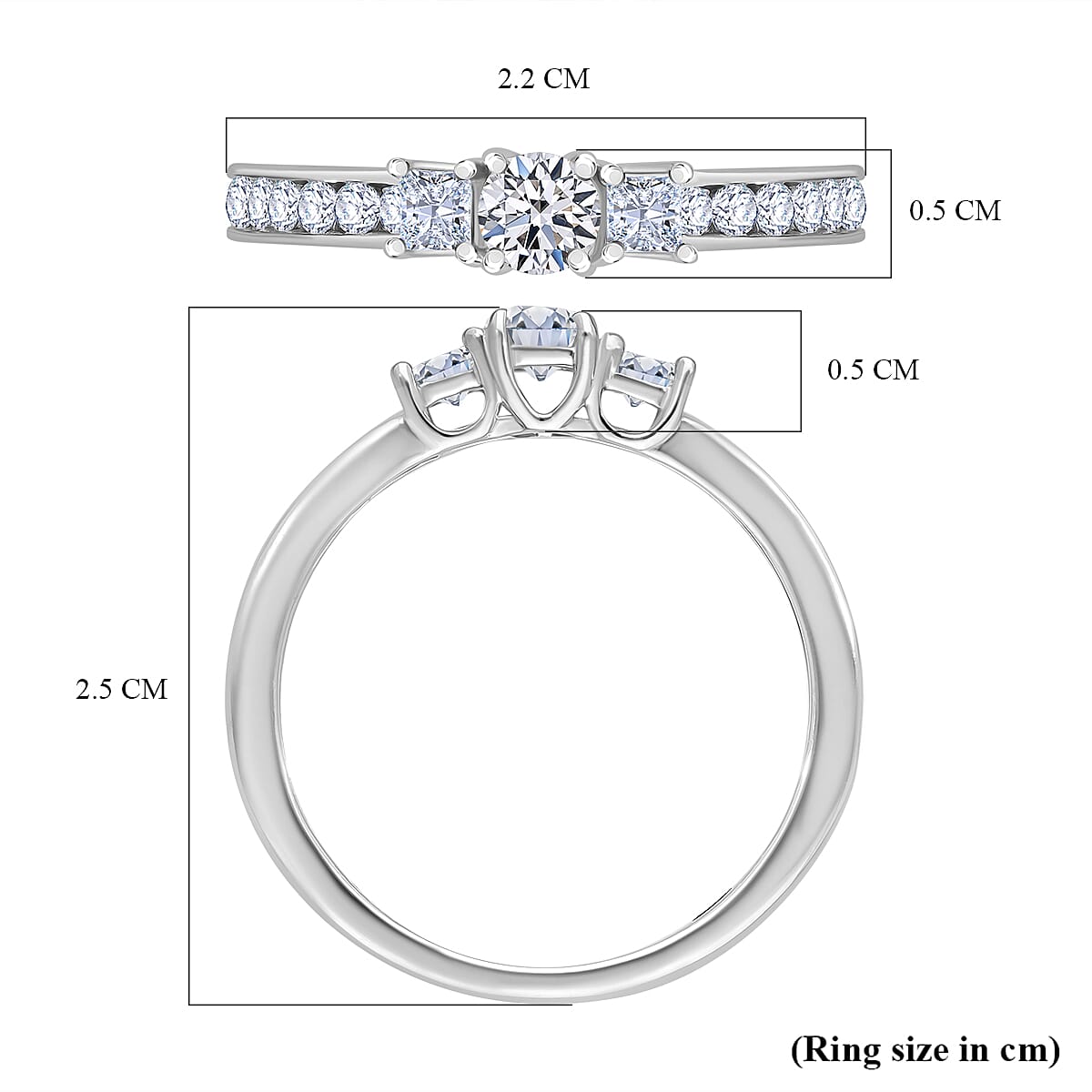 Luxuriant Diamond 9K White Gold SGL Certified (VS-G-H) Lab Grown Princess Cut Diamond Trilogy Ring 1.00 Ct. Luxuriant Diamond 9K White Gold SGL Certified (VS-G-H) Lab Grown Princess Cut Diamond Trilogy Ring 1.00 Ct.