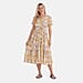 La Marey Womens Printed Midi Summer Dress (Size 12 to 14) - White &amp; Yellow