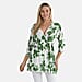 Tamsy Flowy Smocked Waist V-Neck Top (One Size) - Yellow