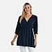 Tamsy Flowy Smocked Waist V-Neck Top (One Size) - Yellow