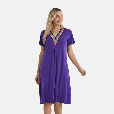 - Maisi Patterned Dress (Size - XXL) - Blue - Blue