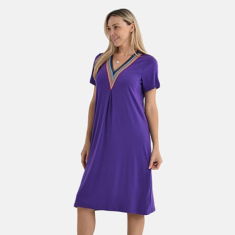- Maisi Patterned Dress (Size - XXL) - Blue - Blue