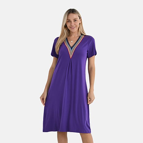- Maisi Patterned Dress (Size - XXL) - Blue - Blue
