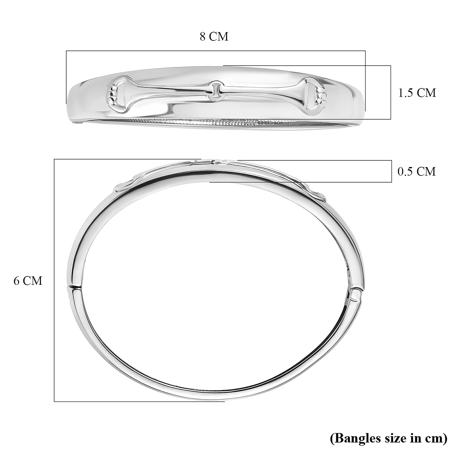 One Time Closeout - Designer Inspired Snaffle Bangle (Size 7.5) One Time Closeout - Designer Inspired Snaffle Bangle (Size 7.5)