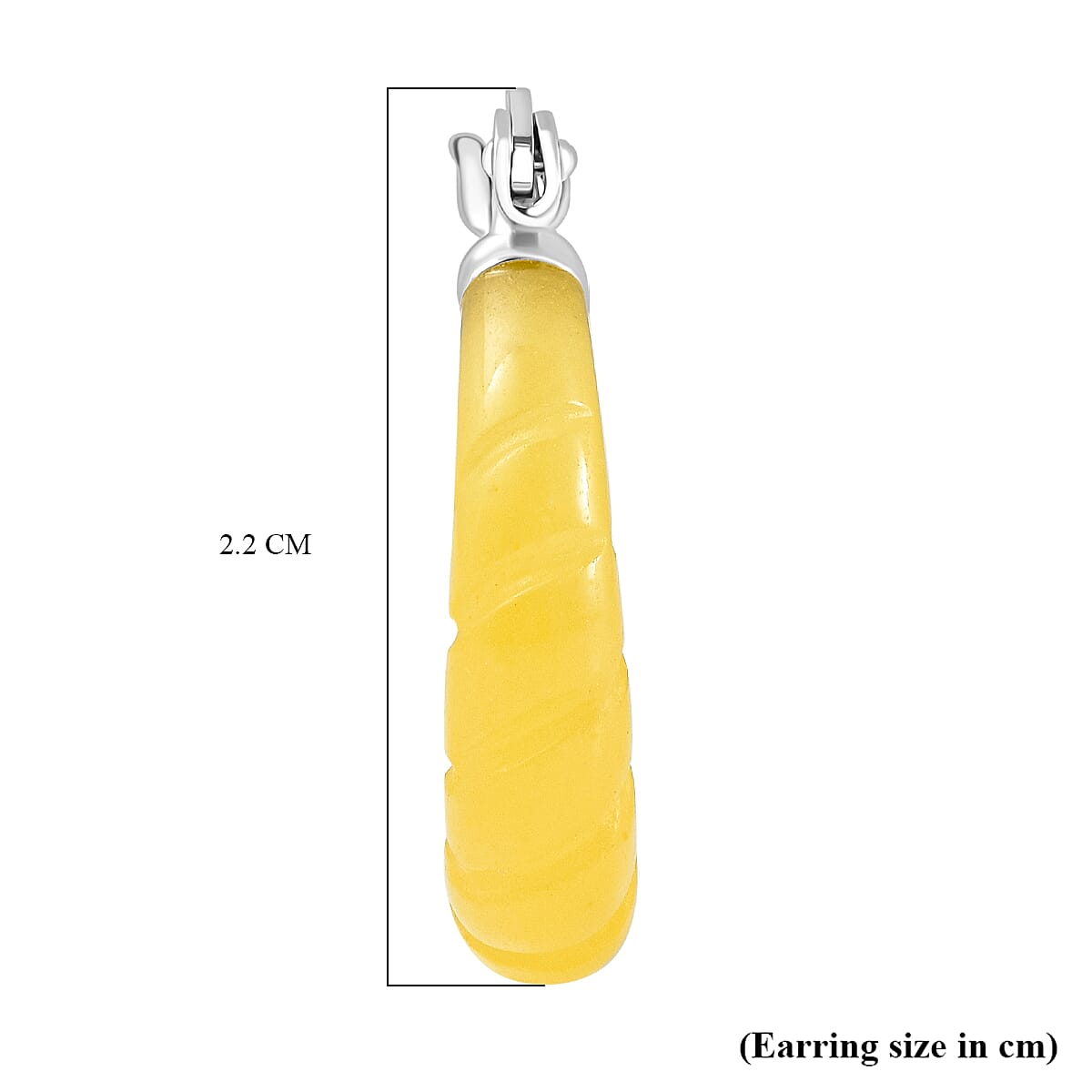 Dyed Honey Jade Earring in Rhodium Overlay Sterling Silver 17.50 Ct. Dyed Honey Jade Earring in Rhodium Overlay Sterling Silver 17.50 Ct.