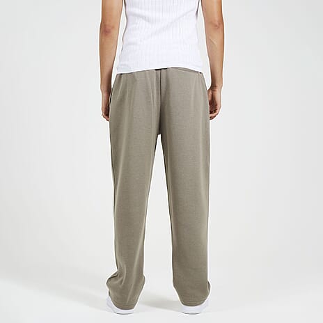 Brave Soul Cotton Mens Wide Leg Trousers (Size XXL) - Taupe