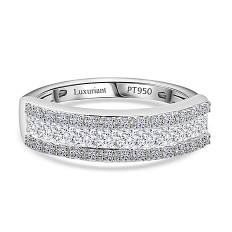 Luxuriant 950 Platinum SGL Certified (VS-GH) Lab Grown Diamond Band Ring 1.00 Ct, Platinum Wt. 5.50 Gms.