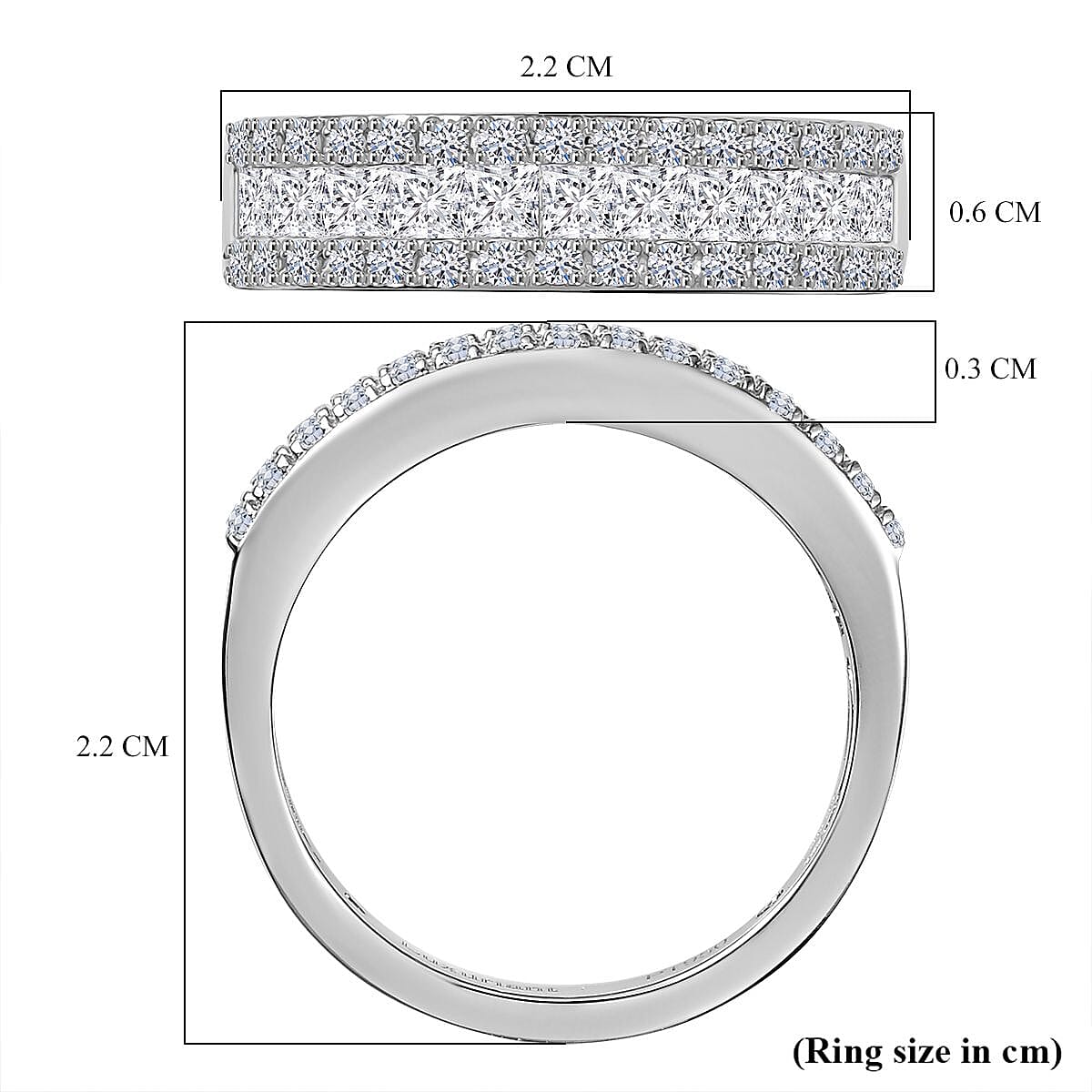 Luxuriant 950 Platinum SGL Certified (VS-GH) Lab Grown Diamond Band Ring 1.00 Ct, Platinum Wt. 5.50 Gms.
