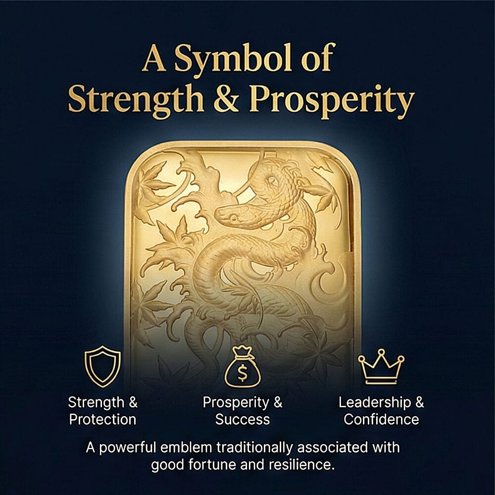24K Yellow Gold (99.9% Purity) Dragon Embossed Collectable