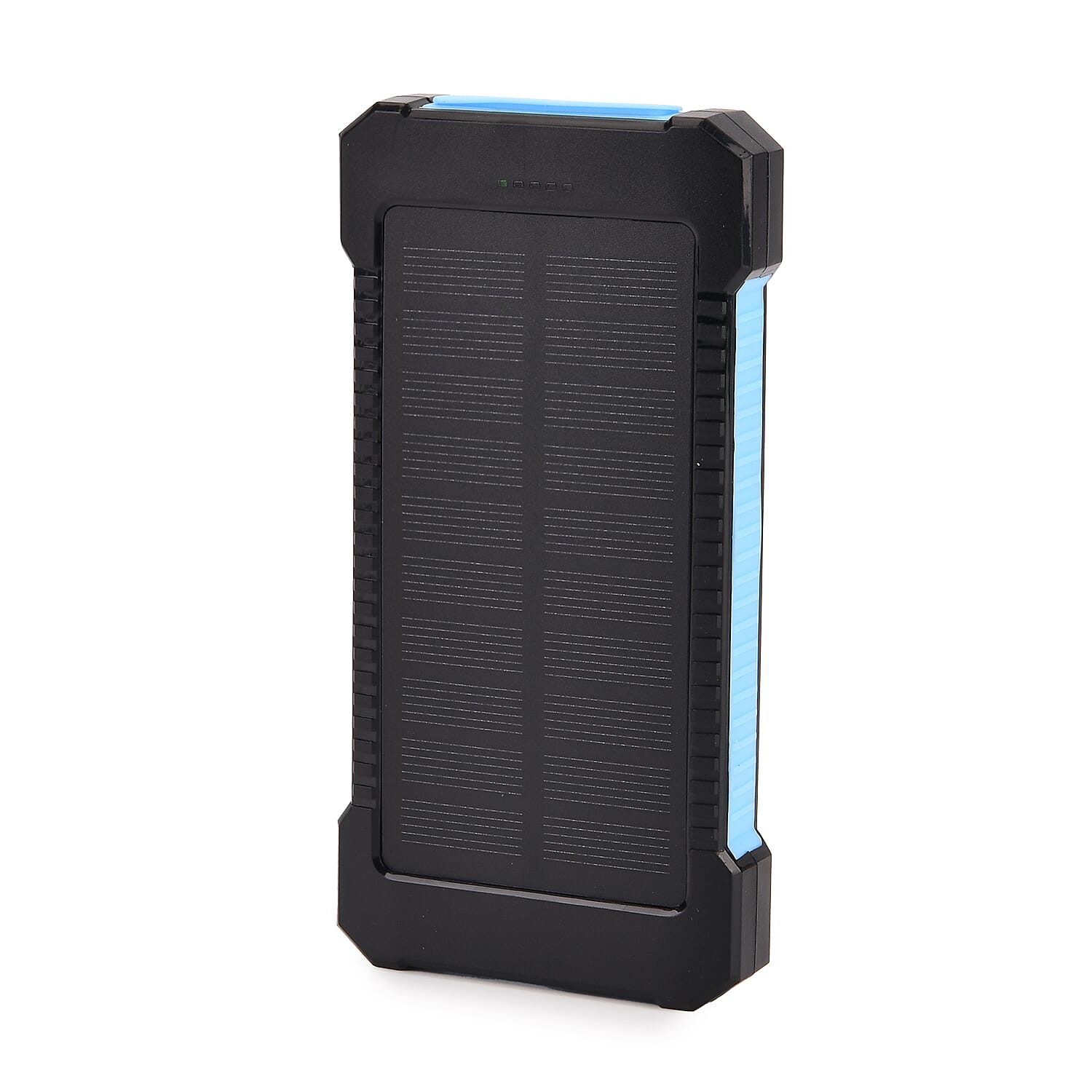 3 in 1 - 10000mAh Solar Power Bank with 5W Wireless Charging and LED Light - Black