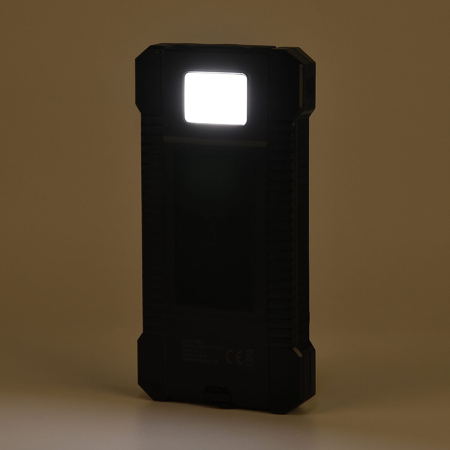 3 in 1 - 10000mAh Solar Power Bank with 5W Wireless Charging and LED Light - Blue