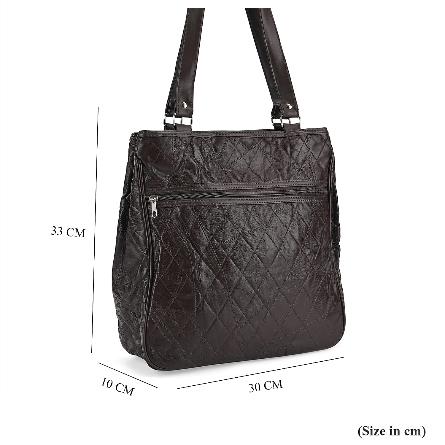 One Time CloseOut-Genuine Leather Tote Bag (Size 30x10x33 cm) - Brown