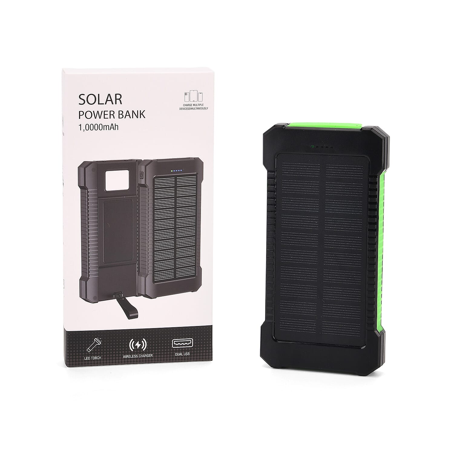 Power Bank 10000mAh with 2.1A Output - Green & Black