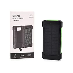 Solar Power Charged Power Bank 10000mAh with 2.1A Output - Blue