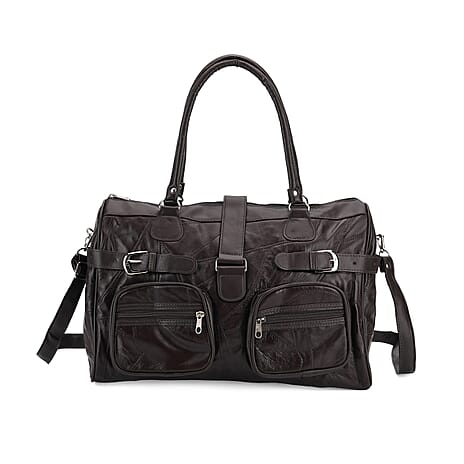 Genuine Leather Multi-Pocket Handbag - Everyday Lifestyle Bag - Brown