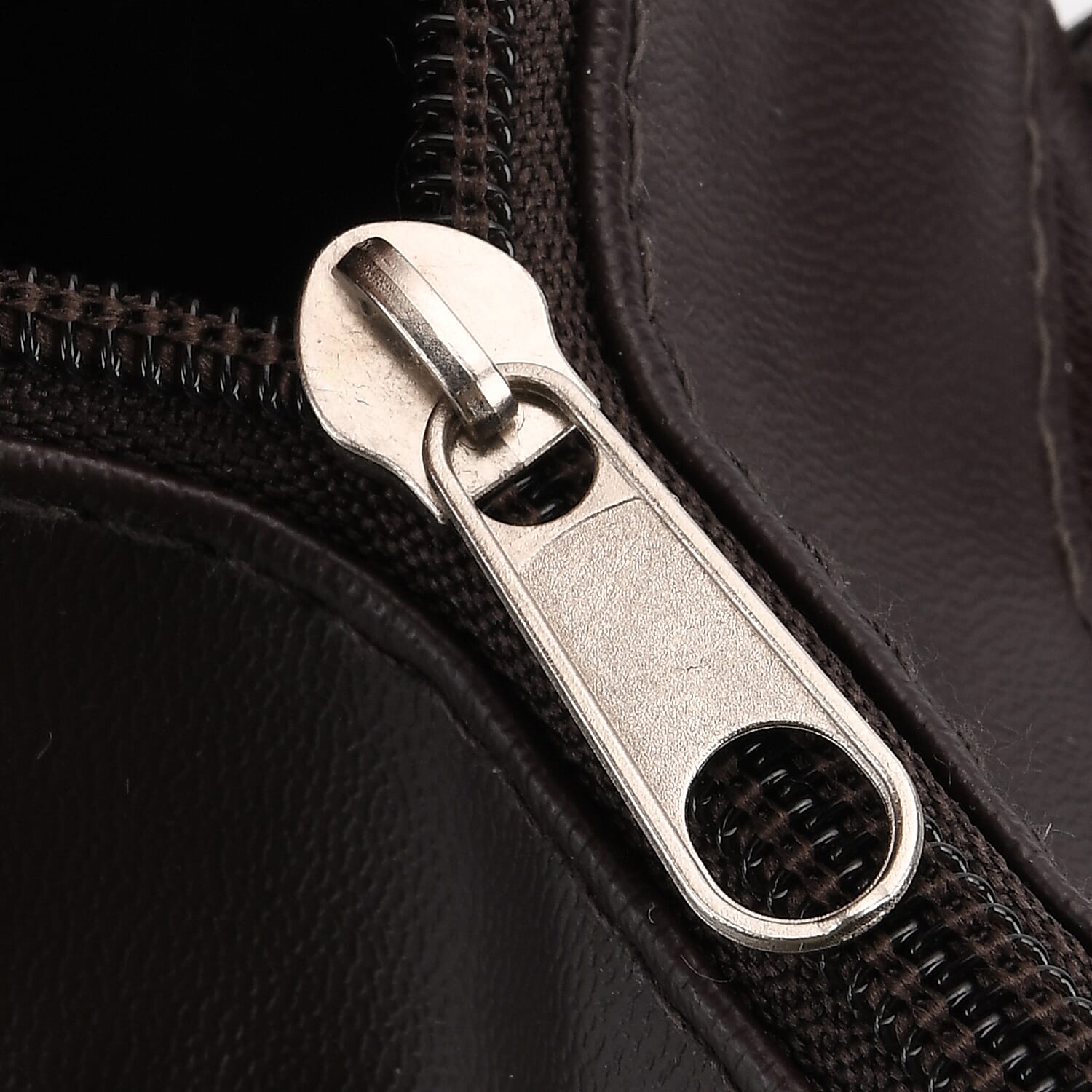 Genuine Leather Multi-Pocket Handbag - Everyday Lifestyle Bag - Brown